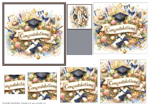 Graduation Congratulations 5x5 Toppers and Pyramid