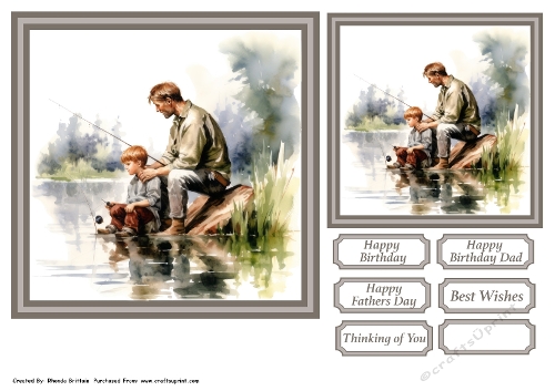 Father and Son Fishing Quick Card