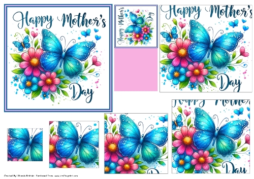 Mothers Day Butterfly Pyramid Card