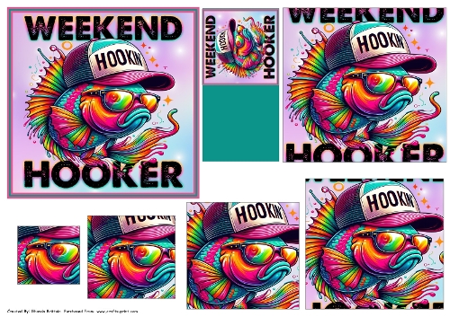 Weekend Hooker Fishing Pyramid Card