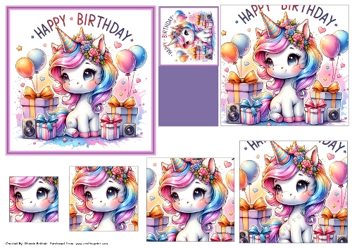 Happy Birthday Unicorn Pyramid 2