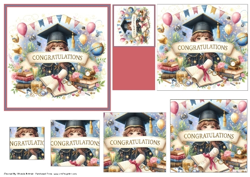 Graduation Congratulations 5x5 Toppers and Pyramid