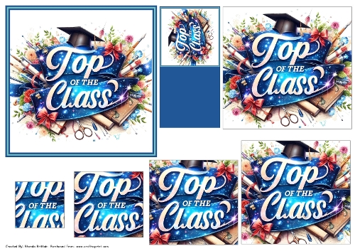 Top of the Class Graduation 5x5 Toppers and Pyramid 