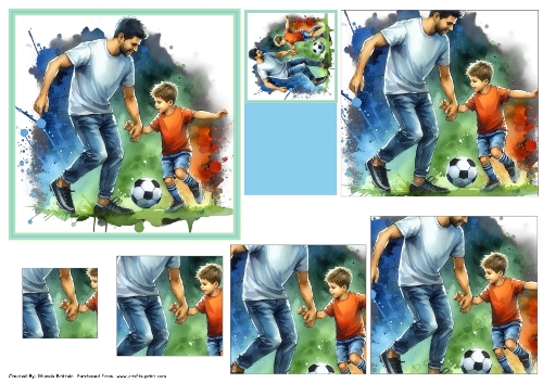 Father and Son Soccer 5x5 Topper and Pyramid