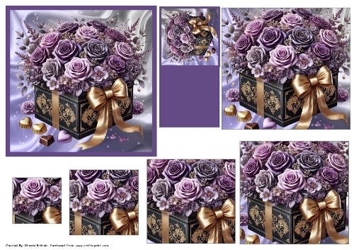 Elegant Mauve Box of Flowers Pyramid