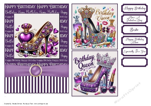 Birthday Queen Card 7x5