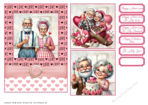Happy Anniversary 3 Card 7x5