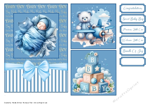 Baby Boy Card 7x5