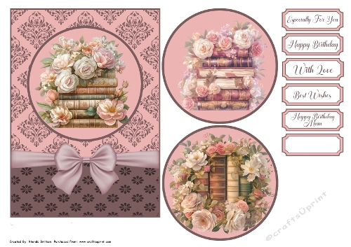 Stack Of Books Card 7x5