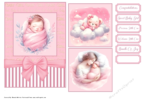 Its A Girl Card 7x5