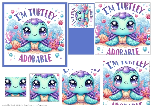 Im Turtley Adorable Card Front and Pyramid