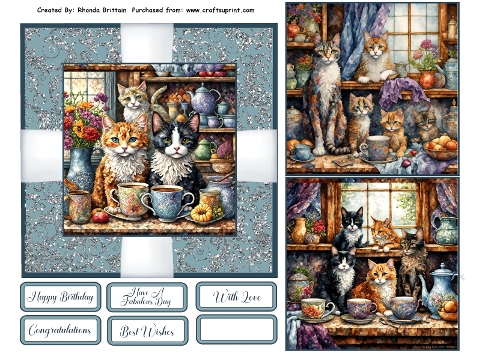 Cats in the Kitchen Card Front 6x6