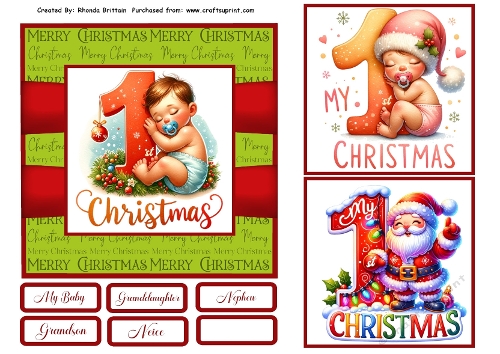 Babies 1st Christmas Card Front 6x6