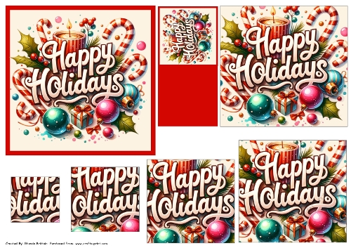Happy Holidays Card Front and Pyramid