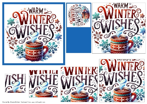 Warm Winter Wishes Card Front and Pyramid