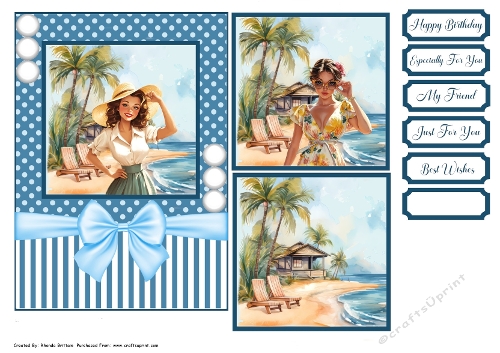 A Day at the Beach Card Front 7x5