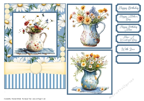 A Jug of Flowers Card Front 7x5