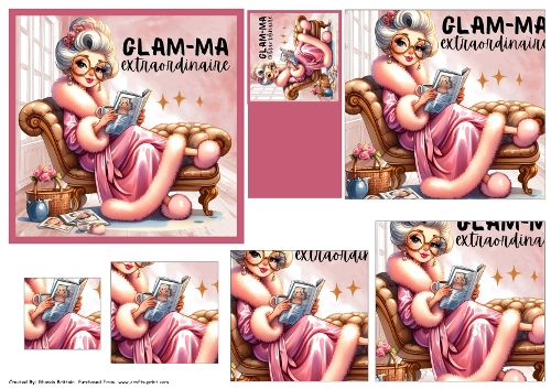 Glam-Ma Extraodinaire Card Front & Pyramid