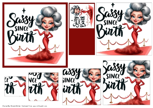 Sassy Since Birth Card Front & Pyramid