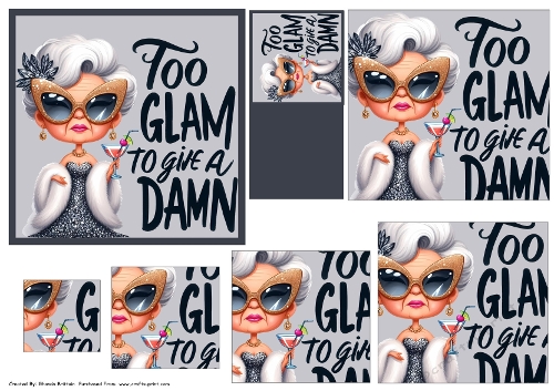 Too Glam to Give A Damn Card Front & Pyramid