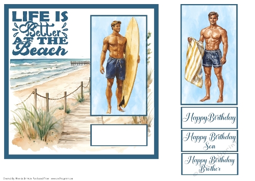 Life is Better at the Beach Card Front 7x7