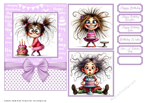 Quirky Girl Happy Birthday 2 Card Front 6x6