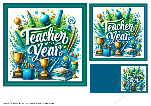 Teacher of the Year Toppers & Gift Tag