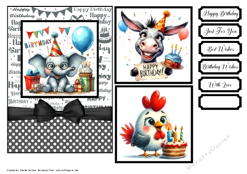 Happy Birthday 1 Card Front 7x5