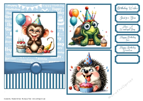 Happy Birthday 3 Card Front 7x5