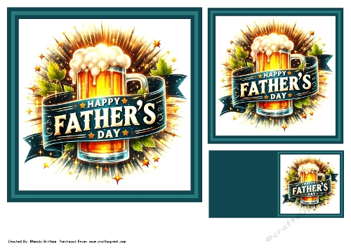Happy Fathers Day 1 Toppers and Gift Tag
