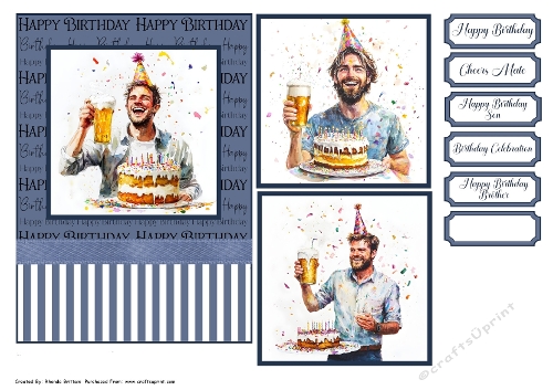 Birthday Beers Card Front 7x5