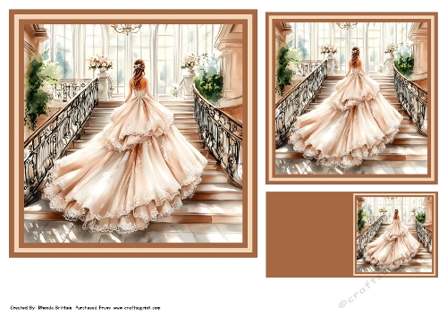 Bride on the Stairs Toppers and Gifttag