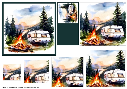 Camping 1 Card Front & Pyramid