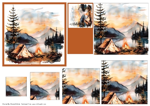 Camping 2 Card Front & Pyramid