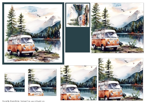 Camping 3 Card Front & Pyramid