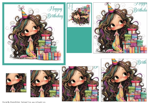 Happy Birthday Presents Card Front with Pyramid