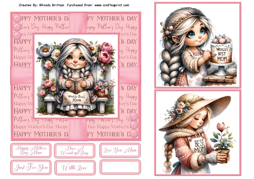 Happy Mothers Day Card Front 6x6