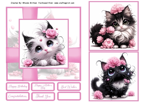 My Sweet Fluffy Cat Card Front 6x6