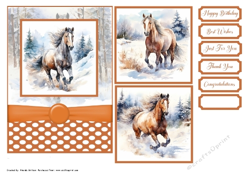 Wild Horses Card Front 7x5