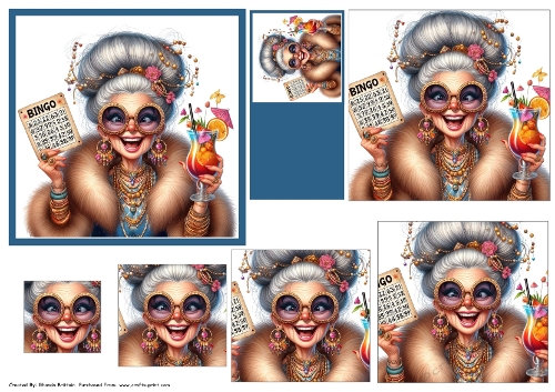 Bingo and Cocktails Card Front with Pyramid