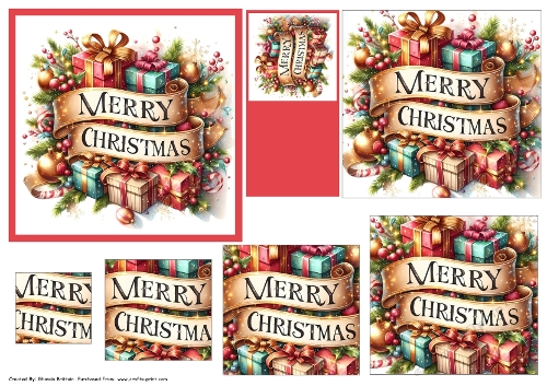 Merry Christmas Card Front with Pyramid