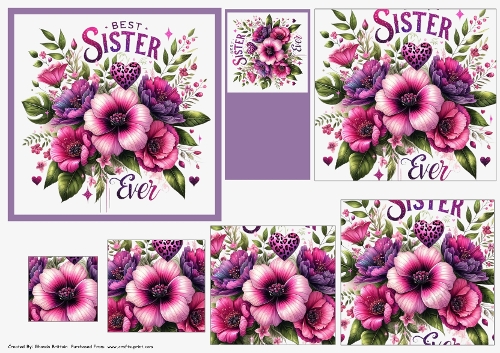Best Sister Ever 2 Card Front with Pyramid 