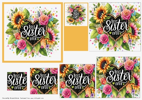 Best Sister Ever 3 Card Front with Pyramid 