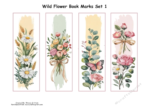 Wild Flower Book Marks Set 1