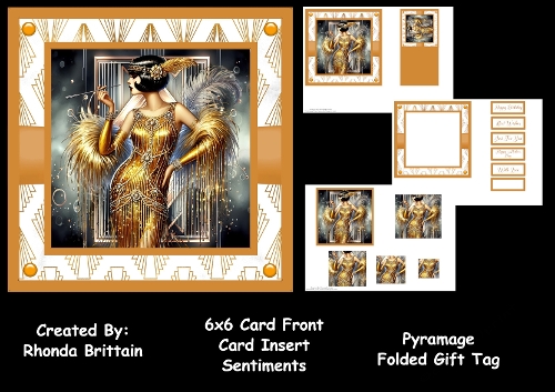 Art Deco Lady in Gold Mini Kit 6x6