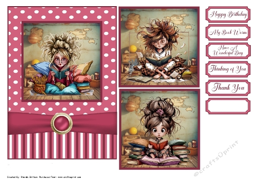 My Book Worm 2 Card Front 7x5