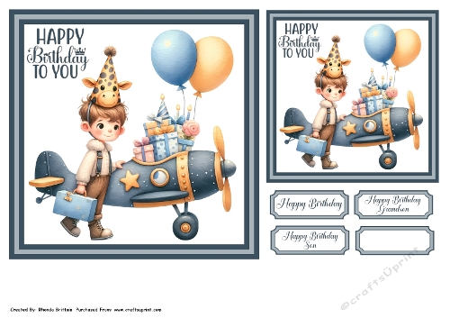 Happy Birthday To You Plane Boy Toppers