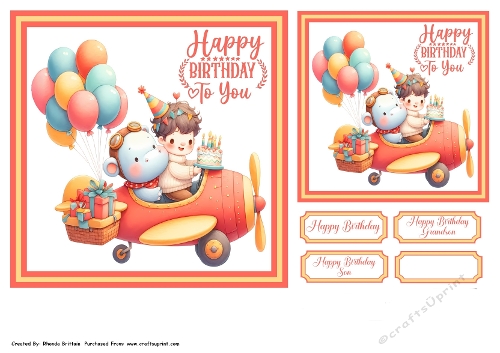 Happy Birthday To You Plane Boy 2 Toppers
