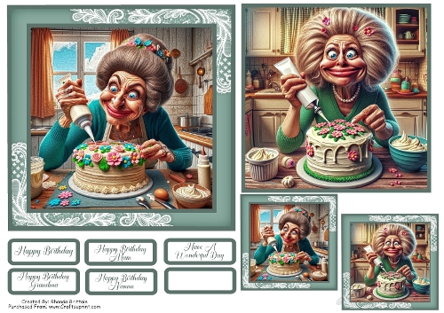 Cake Time 2 Card Front with Matching Gift Tags 6x6
