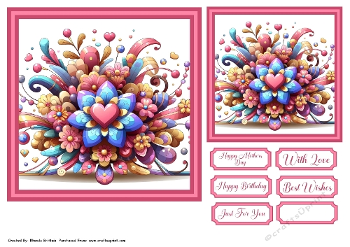 Abstract Flowers 2 Card Fronts